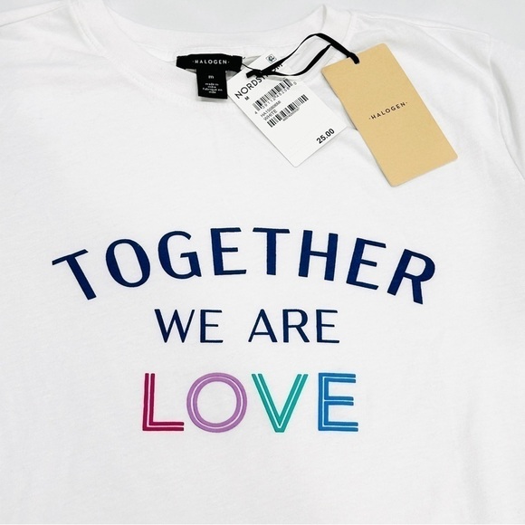 NWT Halogen Together We Are Love Graphic T-Shirt Valentines Pride LGBTQIA - Picture 3 of 5